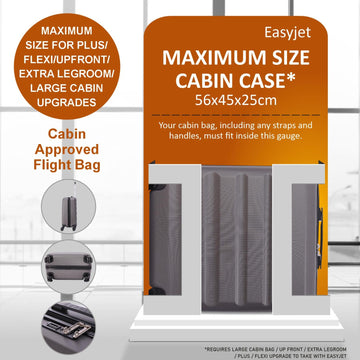 Aerolite (56x45x25cm) Easyjet Maximum Lightweight Hard Shell Cabin Hand Luggage, Maximum Possible Allowance for EasyJet & British Airways - Packed Direct UK